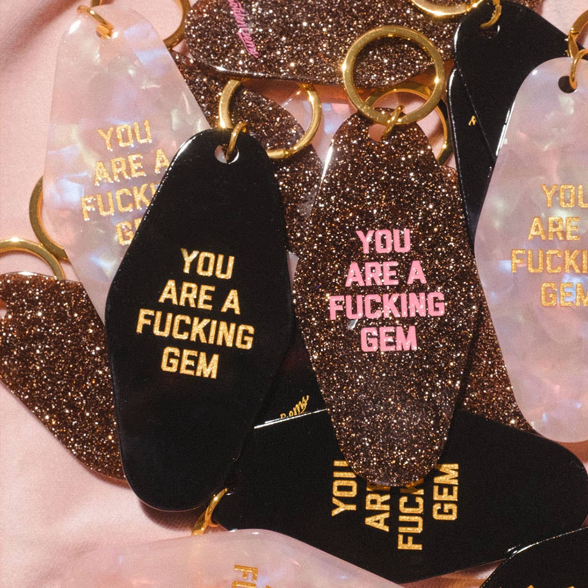 You Are A Fucking Gem Motel Keytag - Black