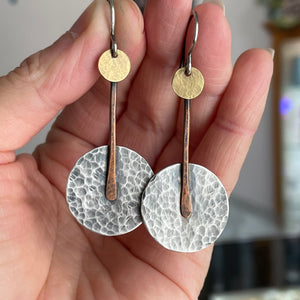 Mixed Metal Moondrop Earrings