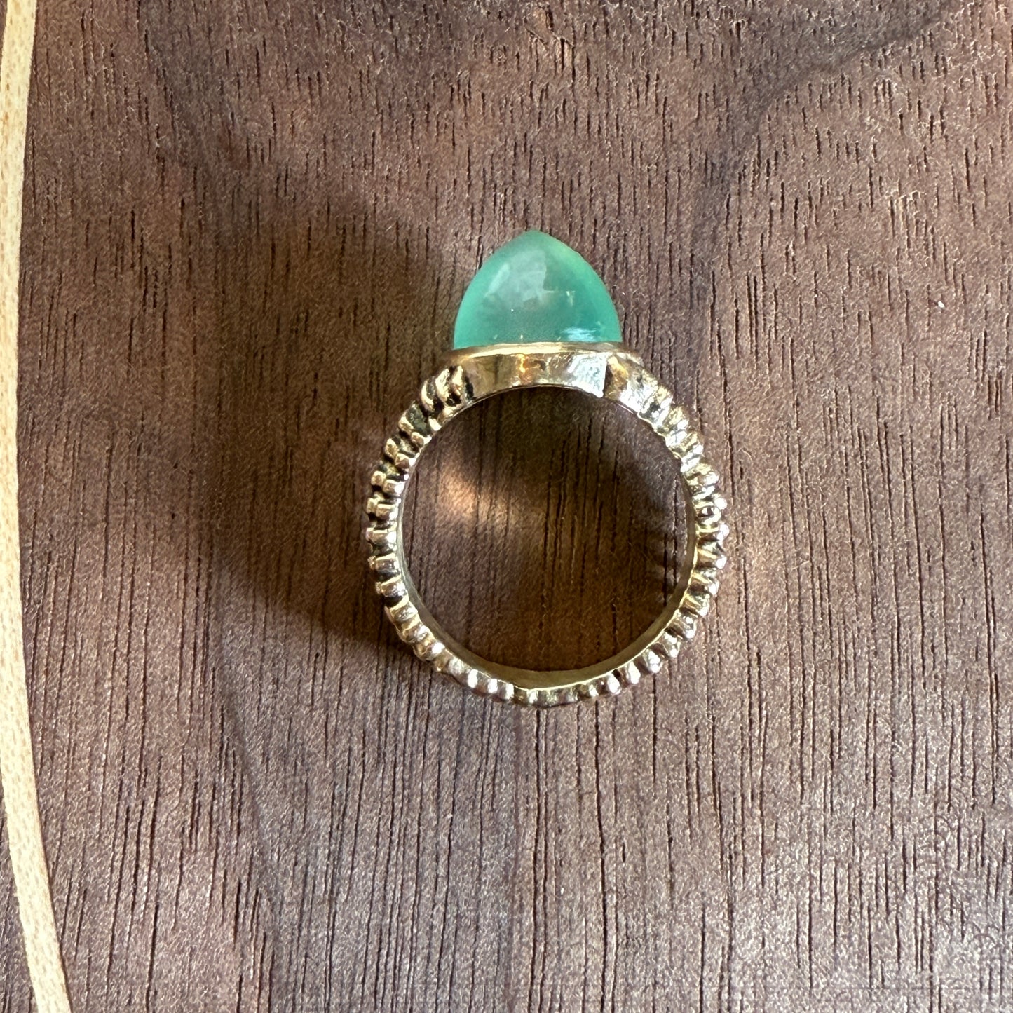 Gold Starfish Ring with Chrysoprase