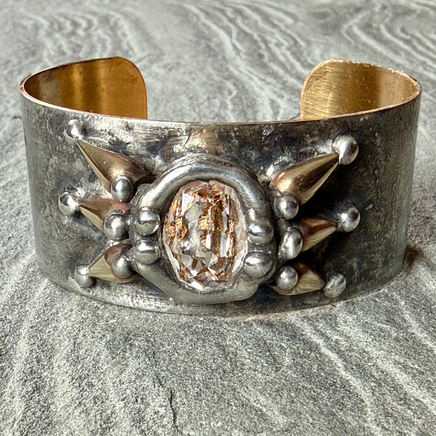 Spiked Swarovski Crystal Cuff Bracelet