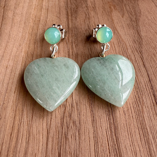 Jade Heart Earrings