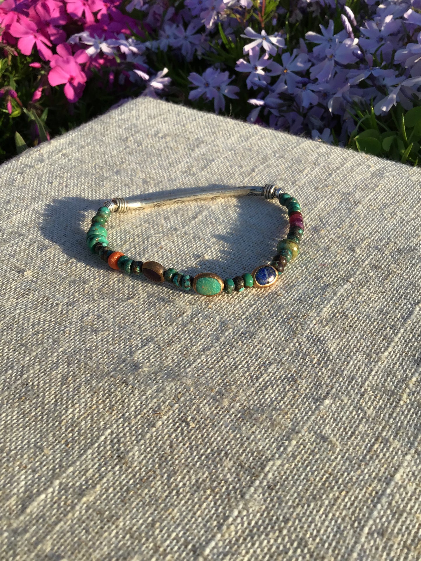 Thai Silver Oval Bracelet SSB Lapis