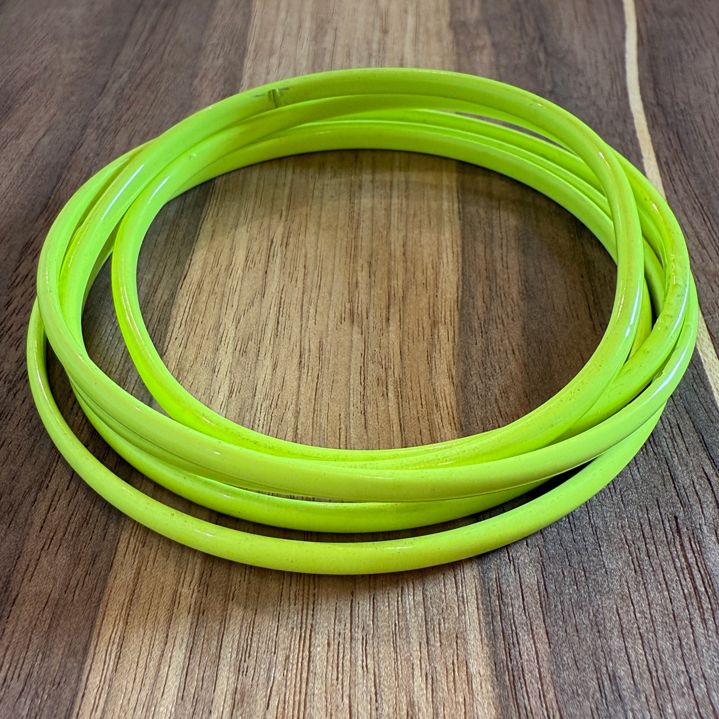 Fluorescent Yellow Powder Coated Bronze Bangle
