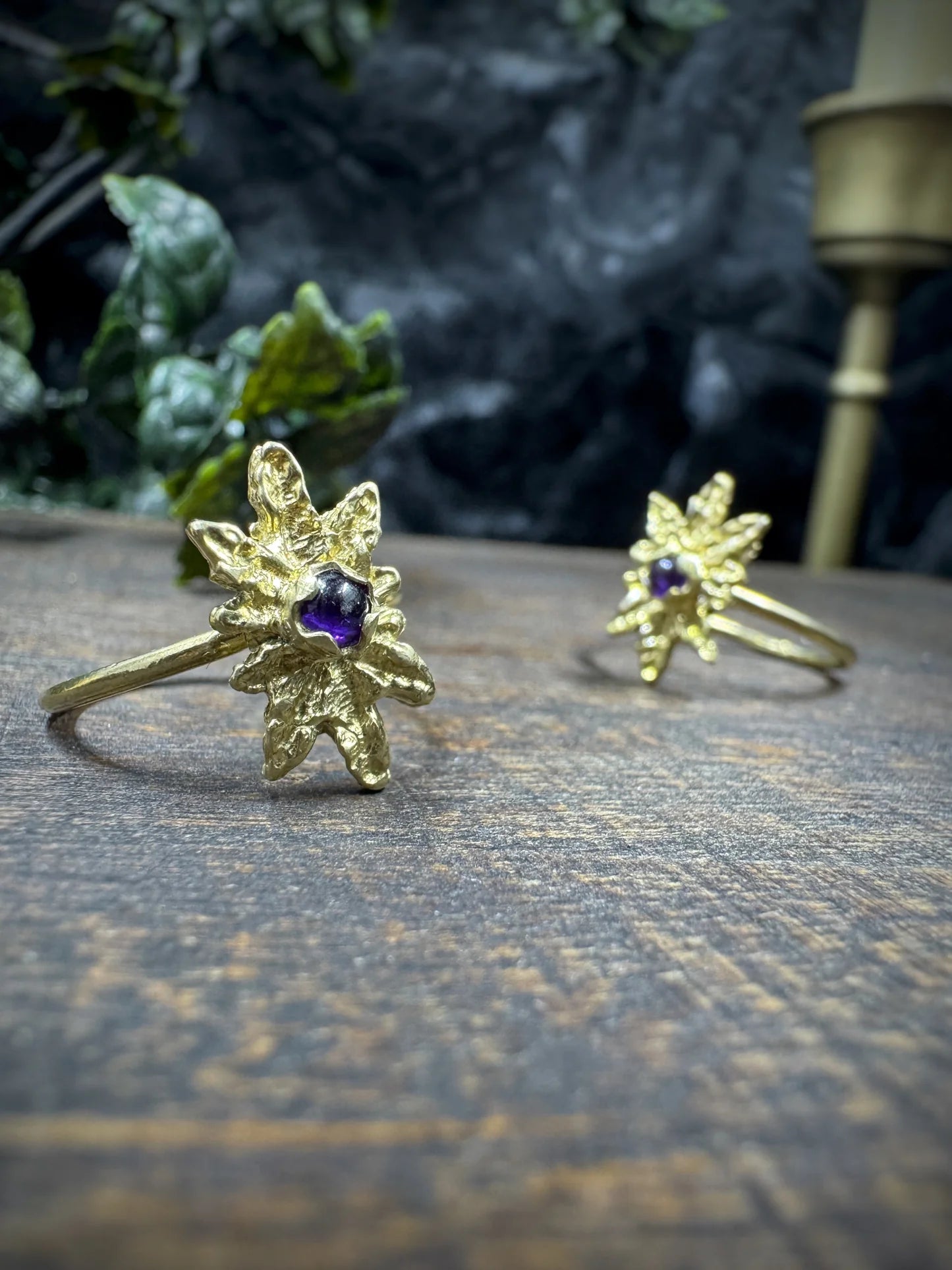 Brass Leafy Ring