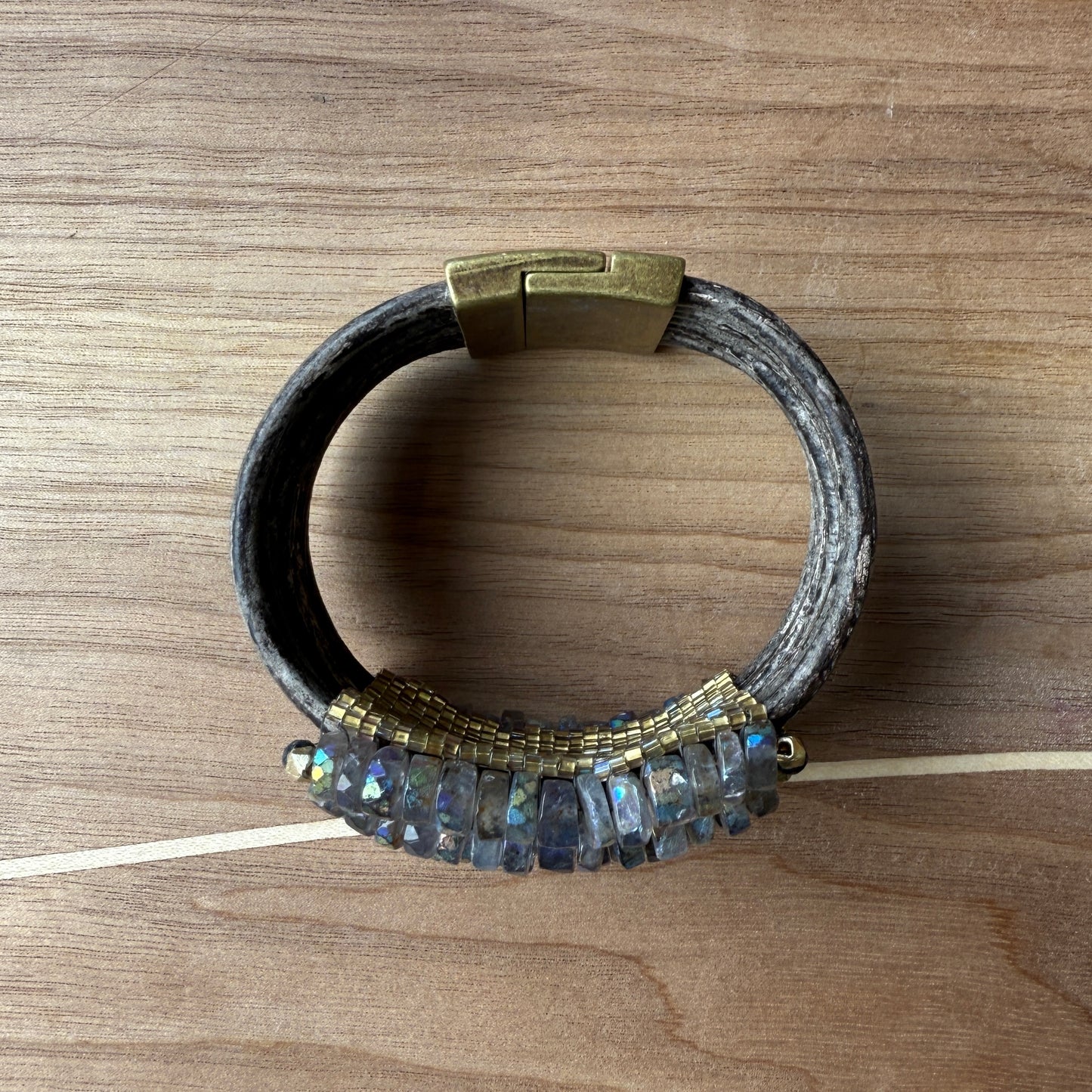 Labradorite Leather Bracelet