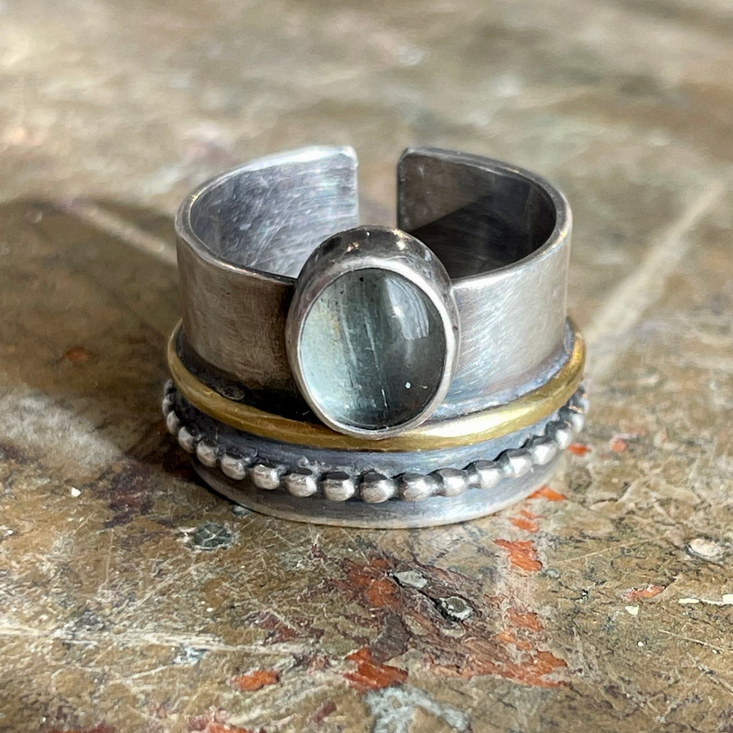 Aquamarine Sterling Ring