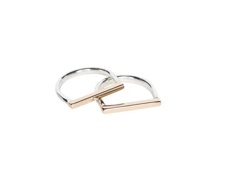 Mixed Metal Flat Top Ring