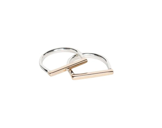 Mixed Metal Flat Top Ring