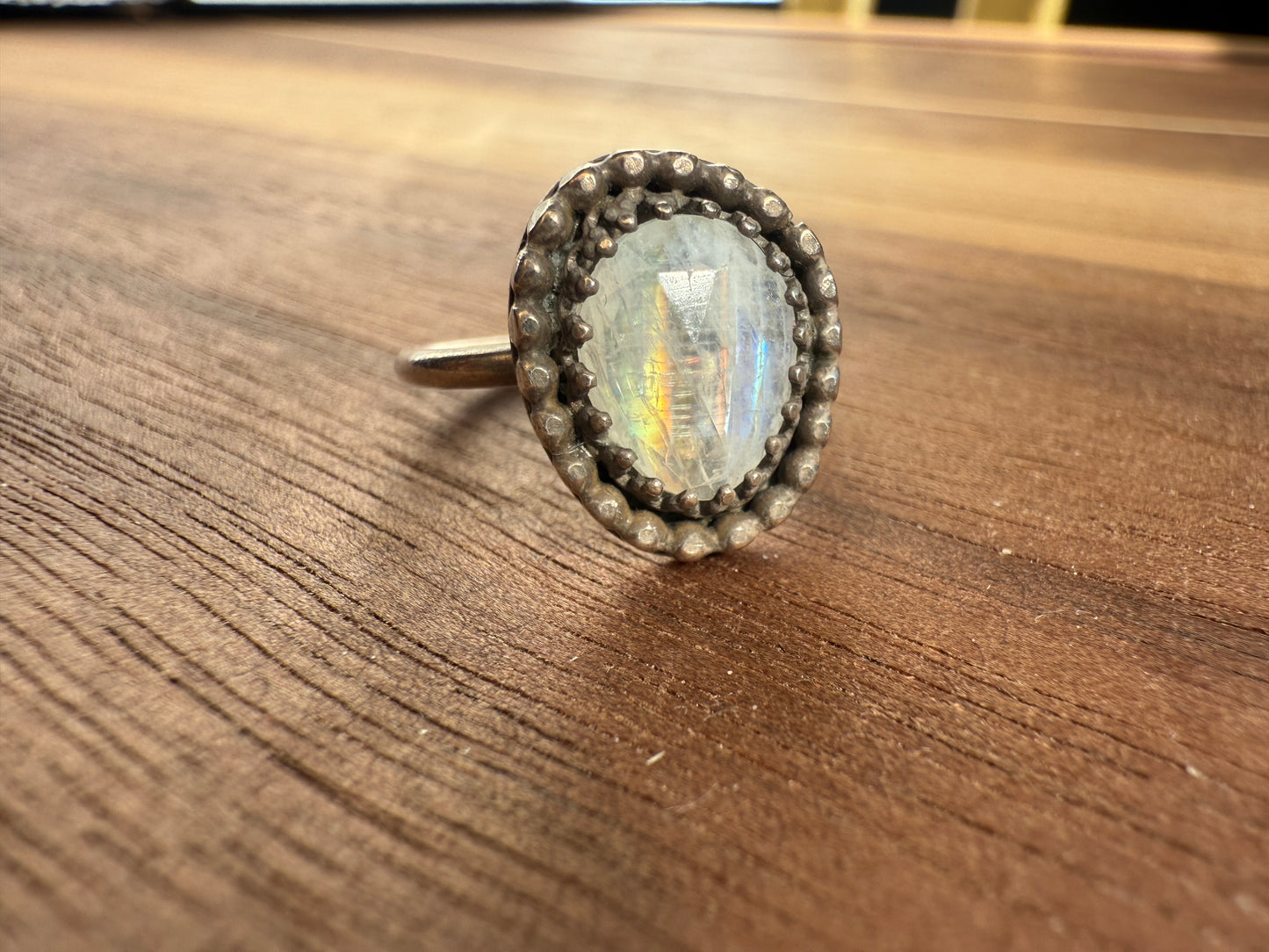 Rainbow Moonstone Ring