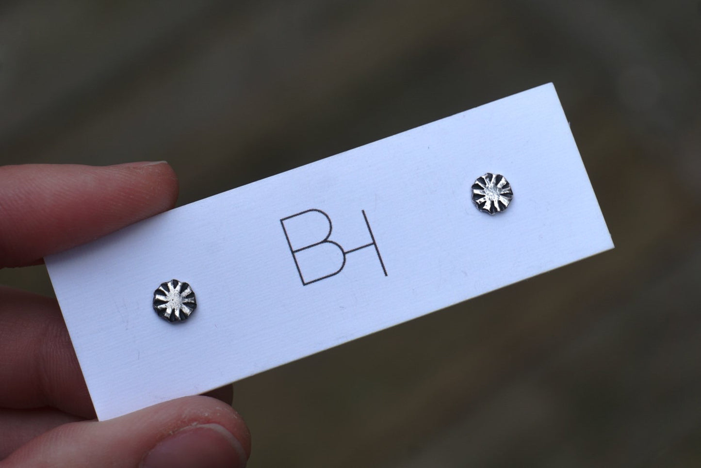 Tiny Ridge Stud Earrings