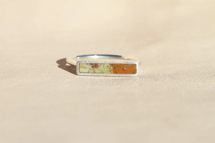 Green Dream Jasper Stone Stacker Ring