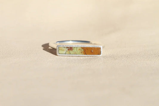 Green Dream Jasper Stone Stacker Ring