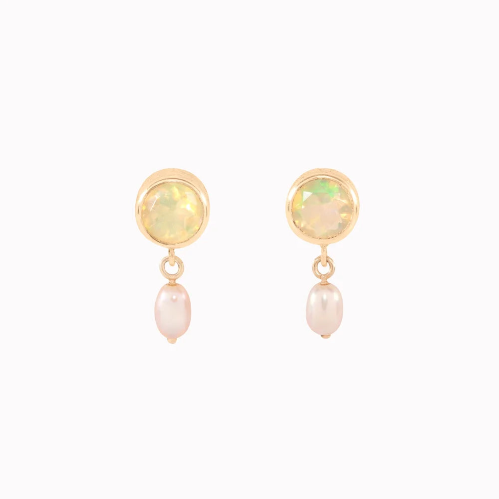 LA FLÂNERIE: Opal and Pearl Studs
