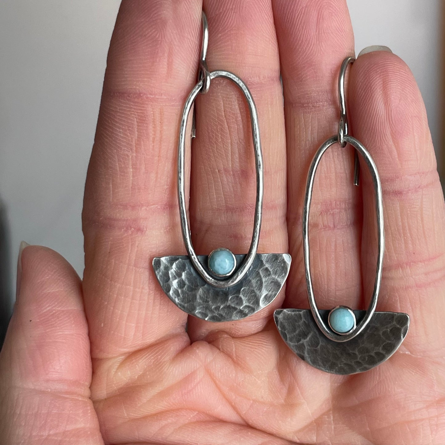 Larimar Fan Drop Earrings