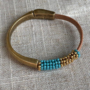 Turquoise and pyrite bracelet