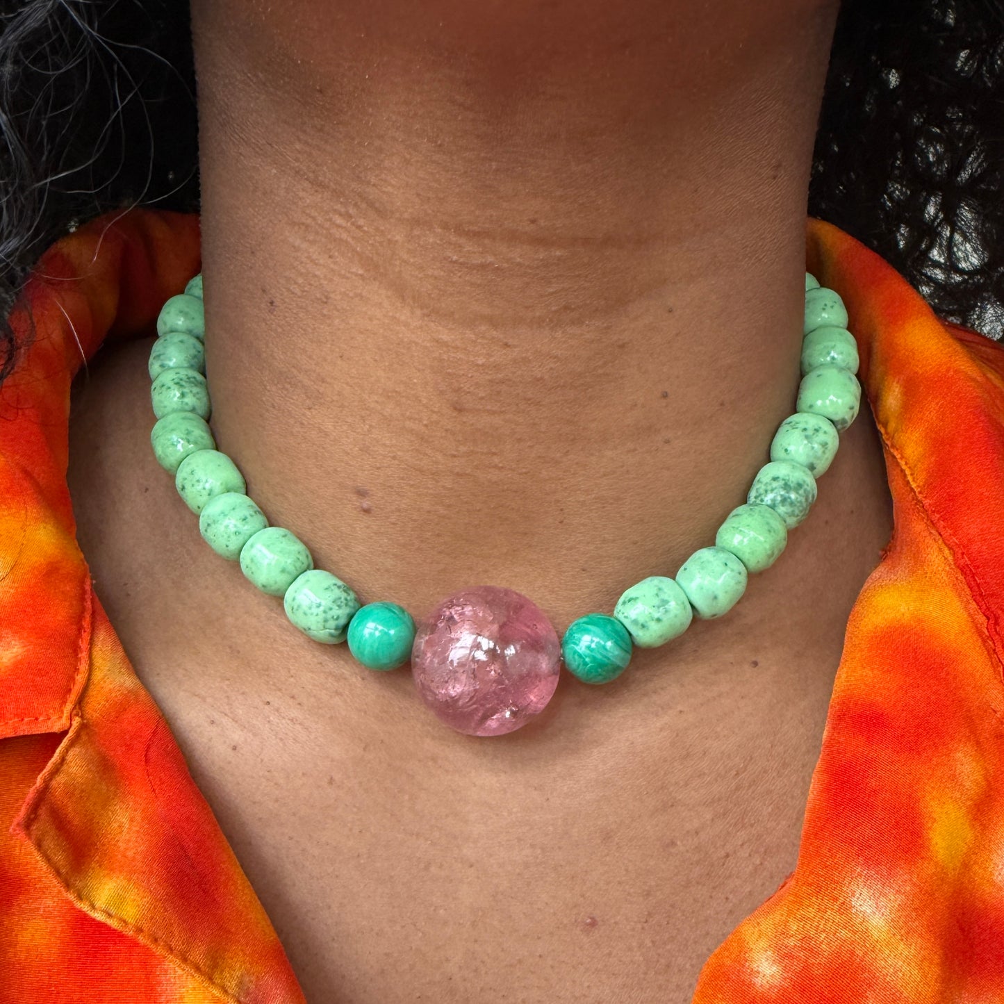 Large Antique Bead Necklace