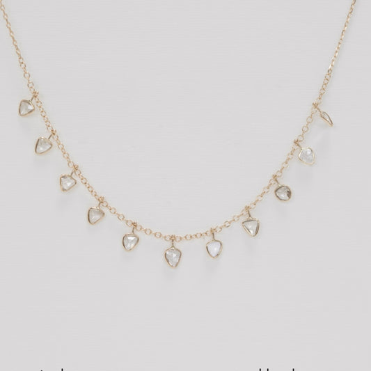 Multi Rosecut Diamond chain necklace