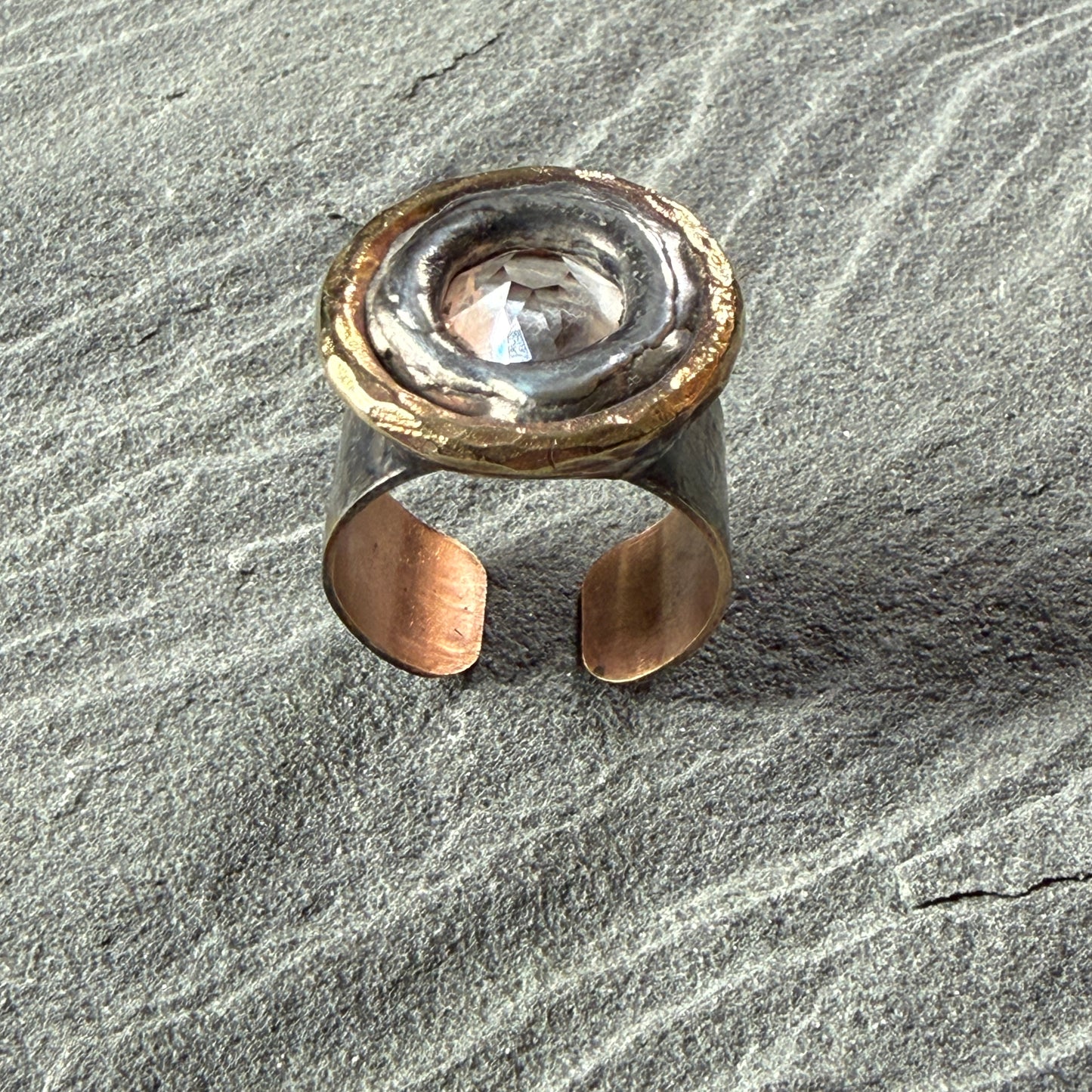 Mixed Metals Swarovski Ring
