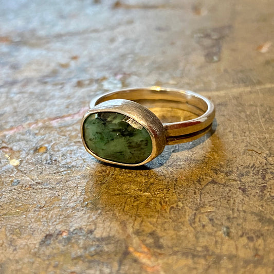 Double Band Emerald Ring