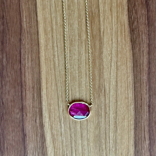 Rosecut Ruby Slice Pendant