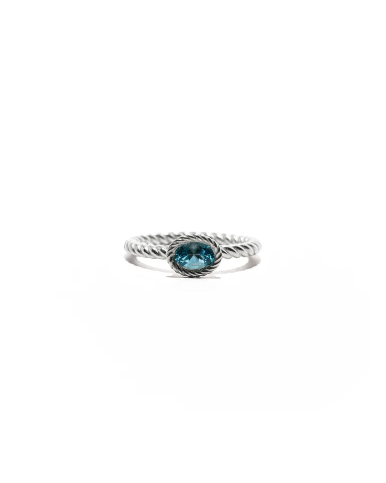 Blue Topaz Braided Ring