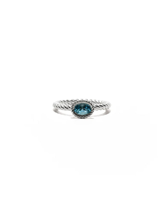 Blue Topaz Braided Ring
