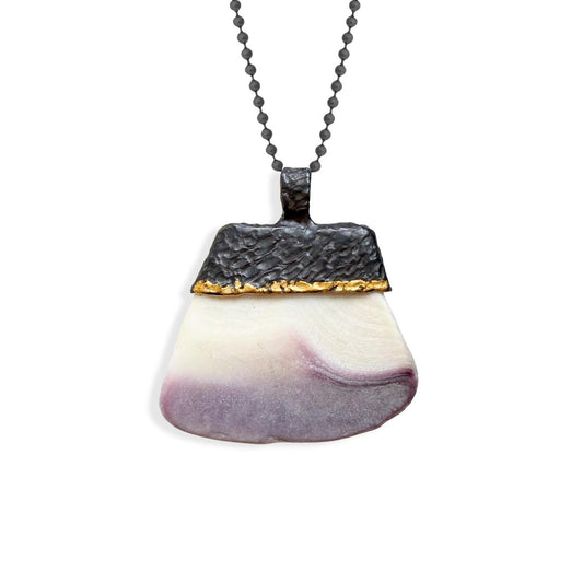 Silver Wampum Pendant Necklace