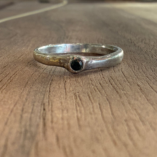 Baby Barnacle Ring with Black Diamond