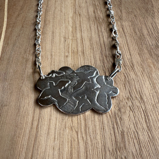 Soar High Bird In Cloud Necklace