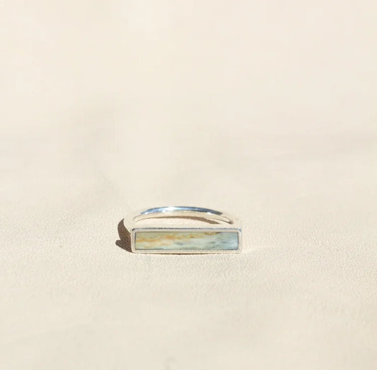 Larsonite Jasper Stone Stacker Ring