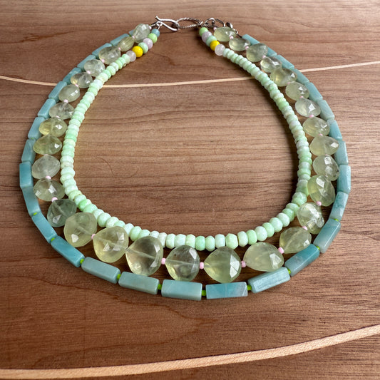 3 Strand Semi-Precious Amazonite Necklace