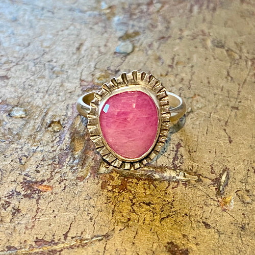 Pink Sapphire Ridge Rings