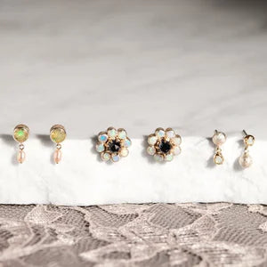 CHARONNE: Topaz & Opal Studs