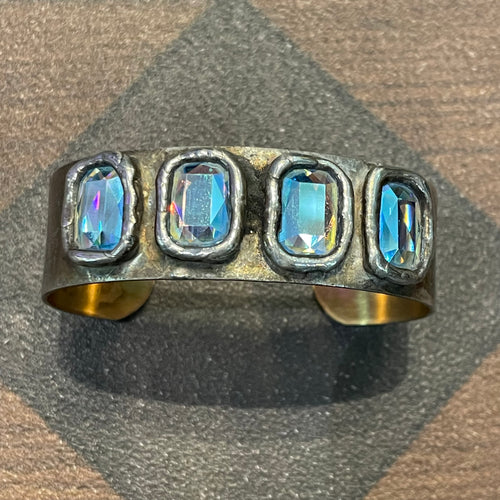Aqua Shimmer Crystal Cuff
