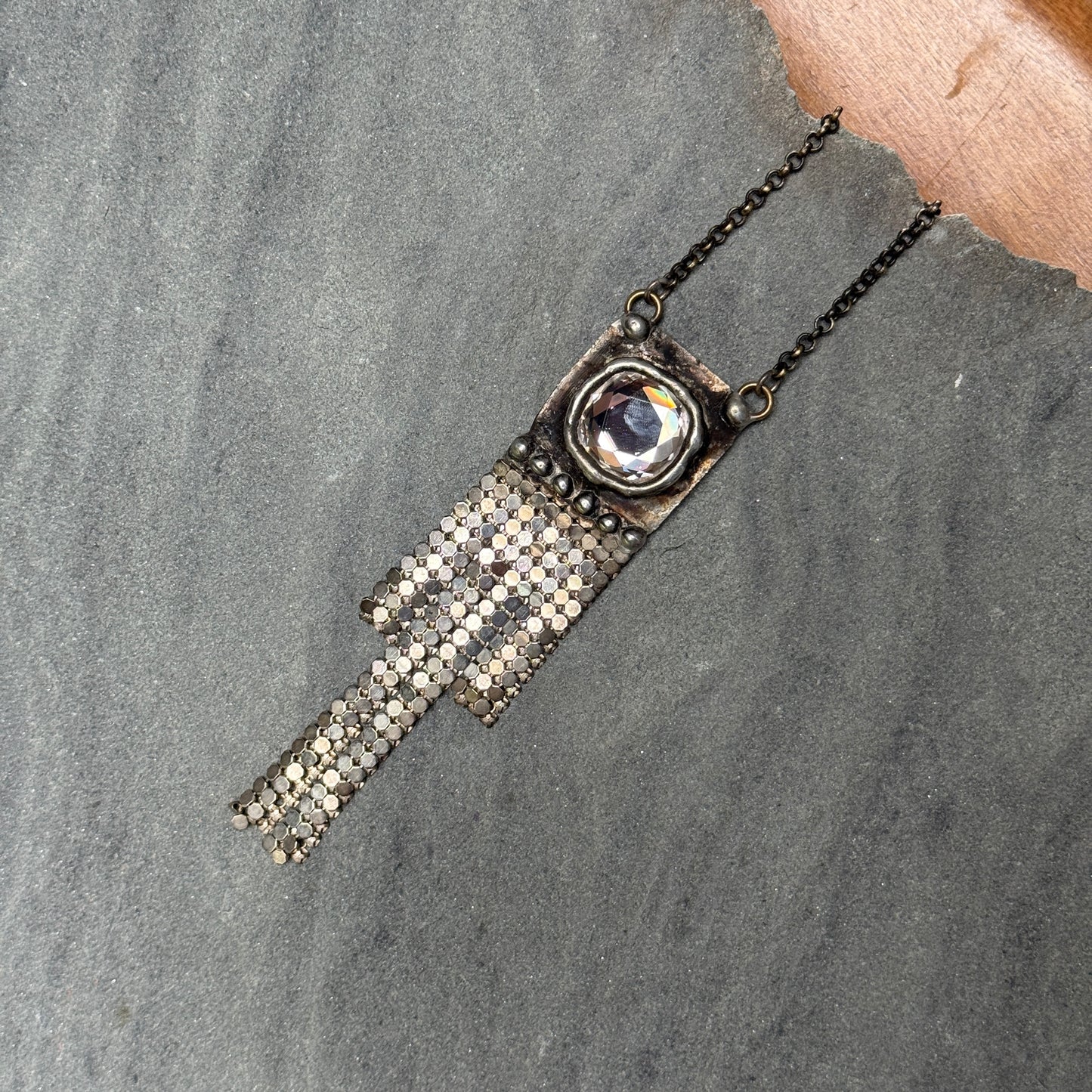 Swarovski Paddle Fringe Necklace