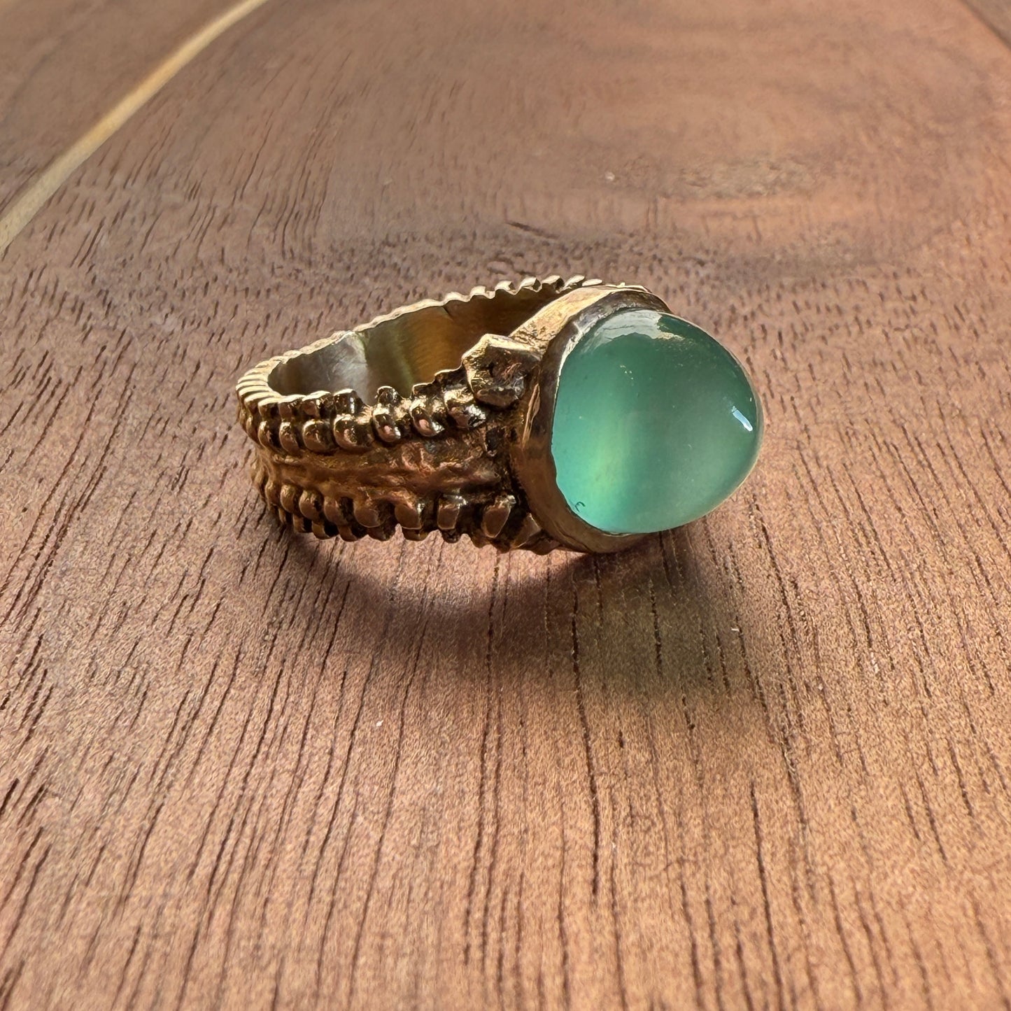 Gold Starfish Ring with Chrysoprase