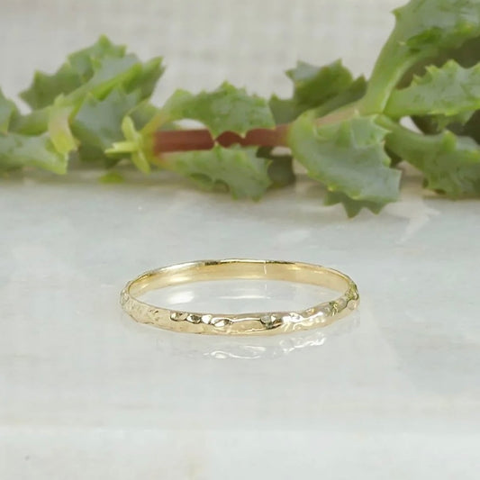Solid Gold Textured Dainty Band