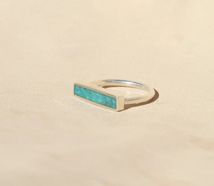 Chrysocolla Stone Stacker Ring