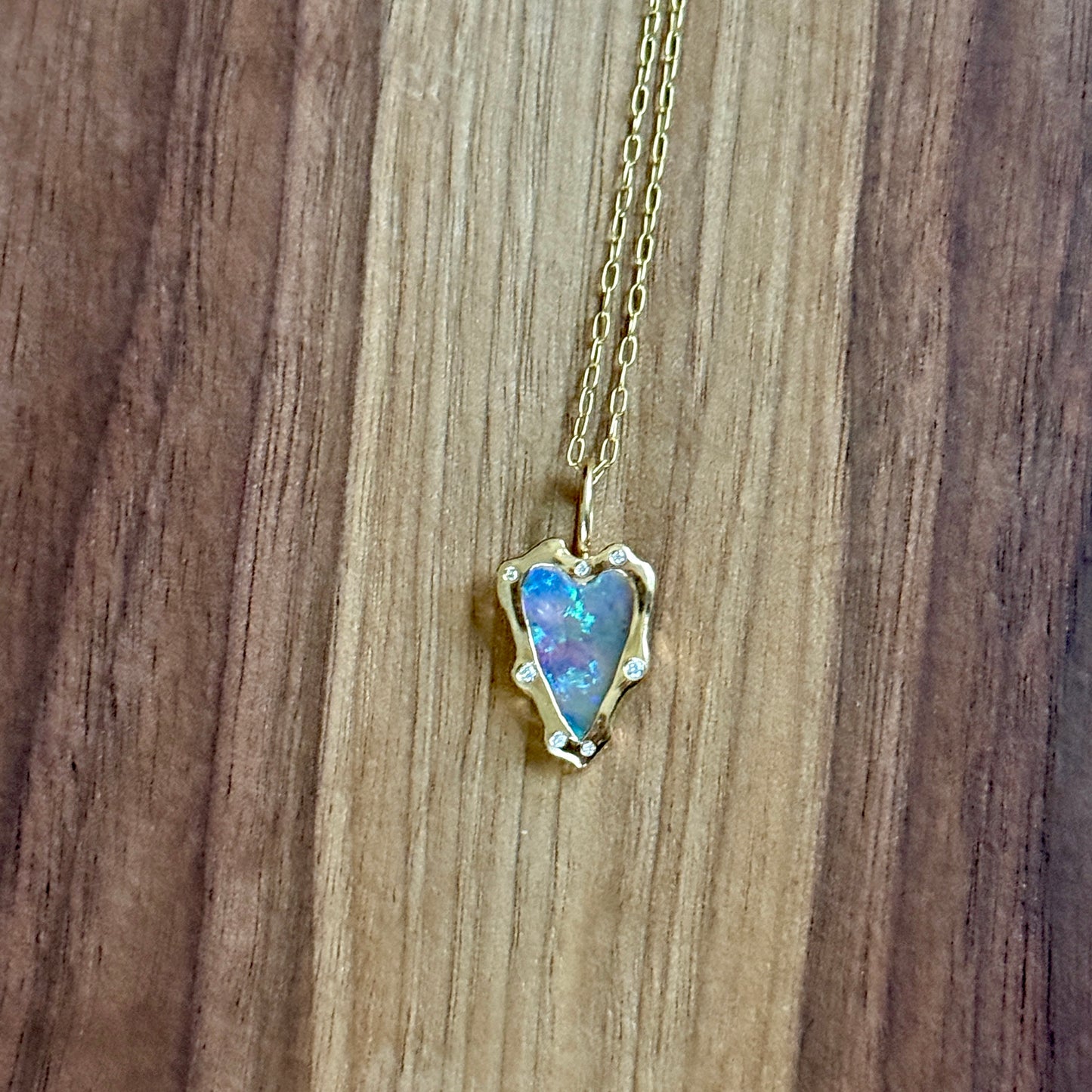 Rebel Heart Opal and Diamond Pendant Necklace