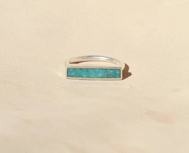 Chrysocolla Stone Stacker Ring