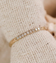 Load image into Gallery viewer, Gold Milgrain Band with Diamonds