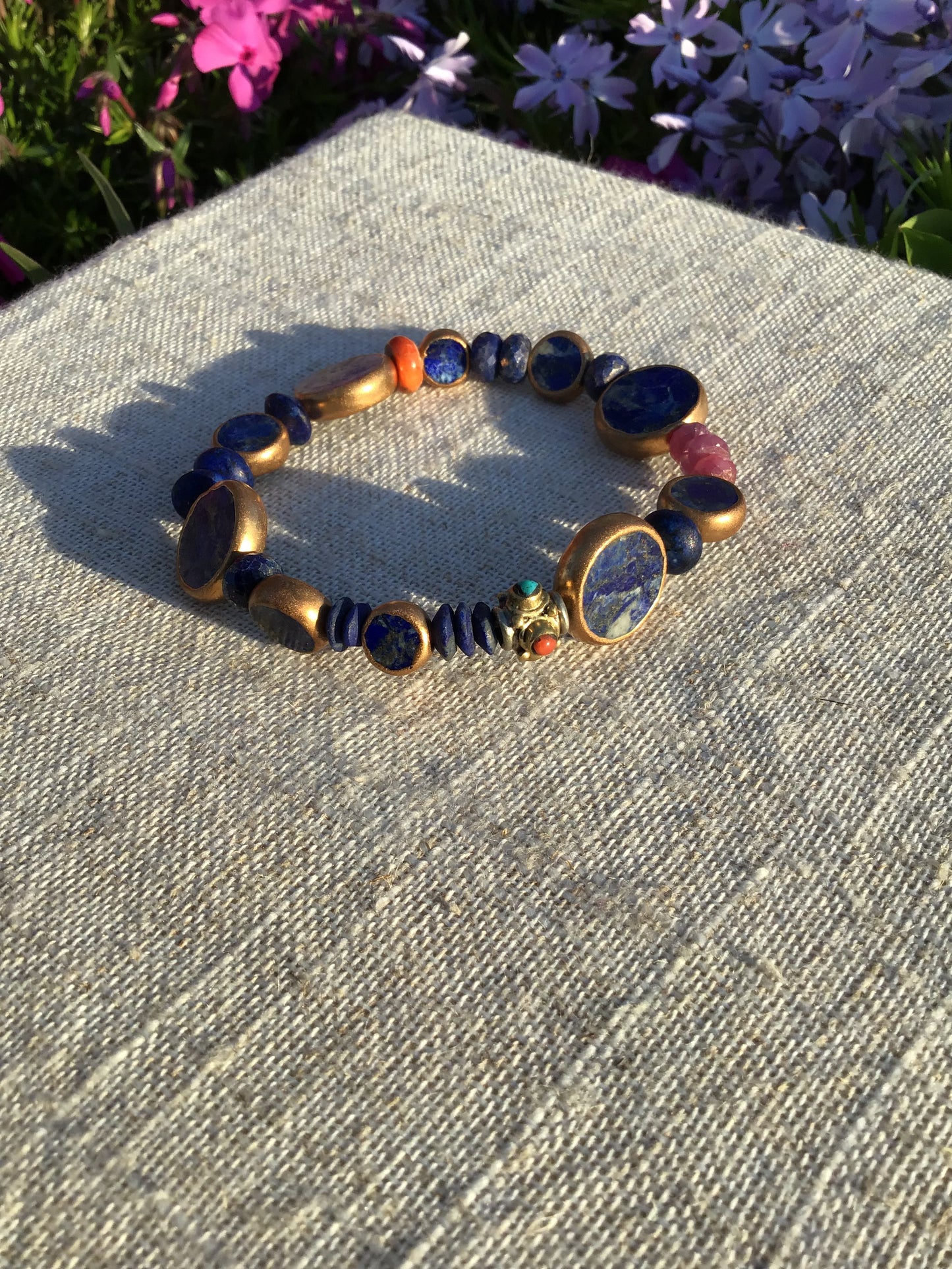 Large Lapis Fairy Pillow Bracelet