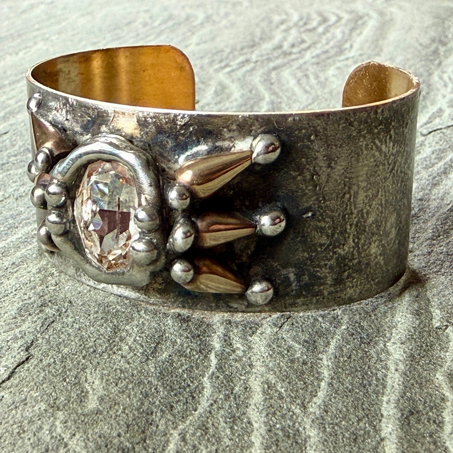 Spiked Swarovski Crystal Cuff Bracelet