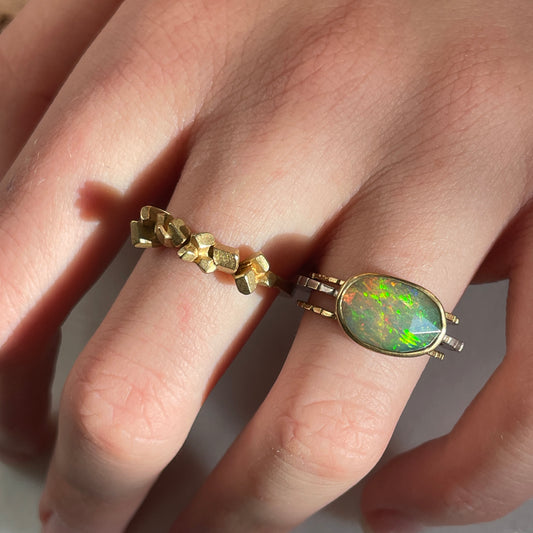 Ethiopian Opal Sugarbrick Ring