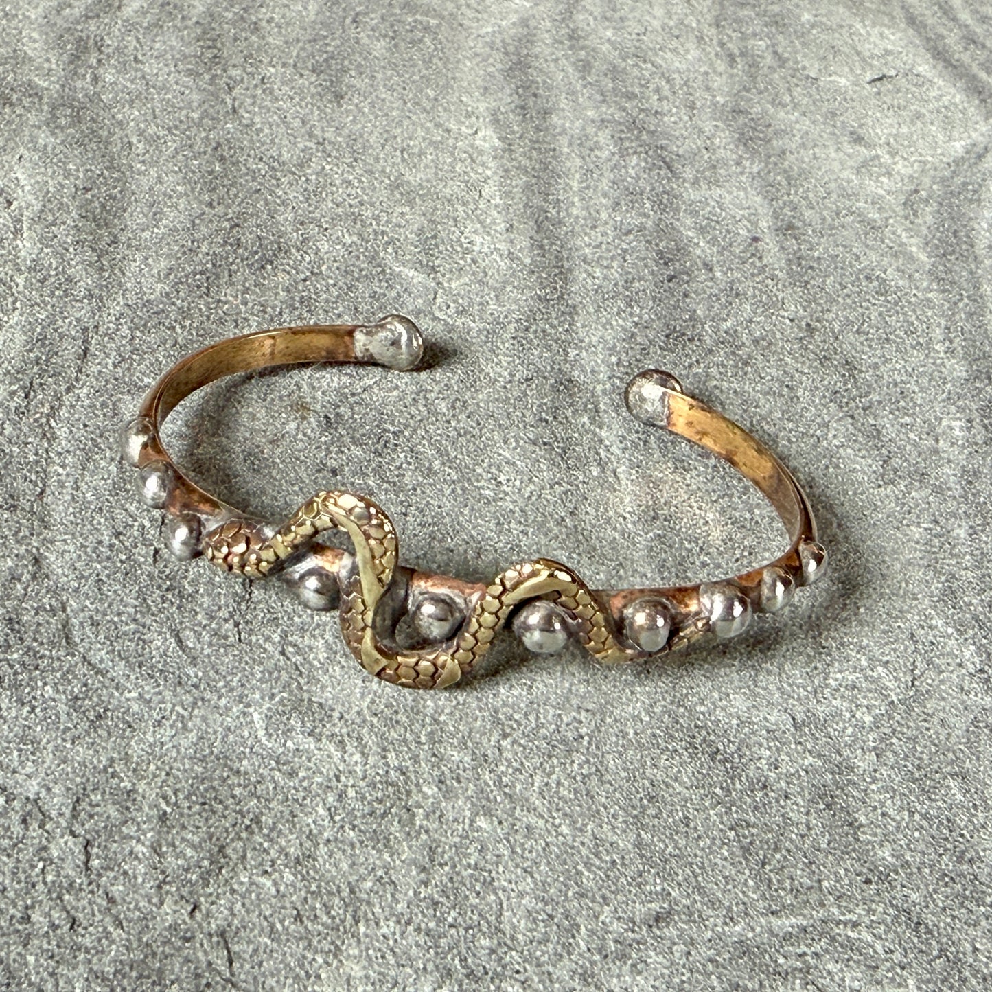 Skinny Brass Snake Cuff Bracelet