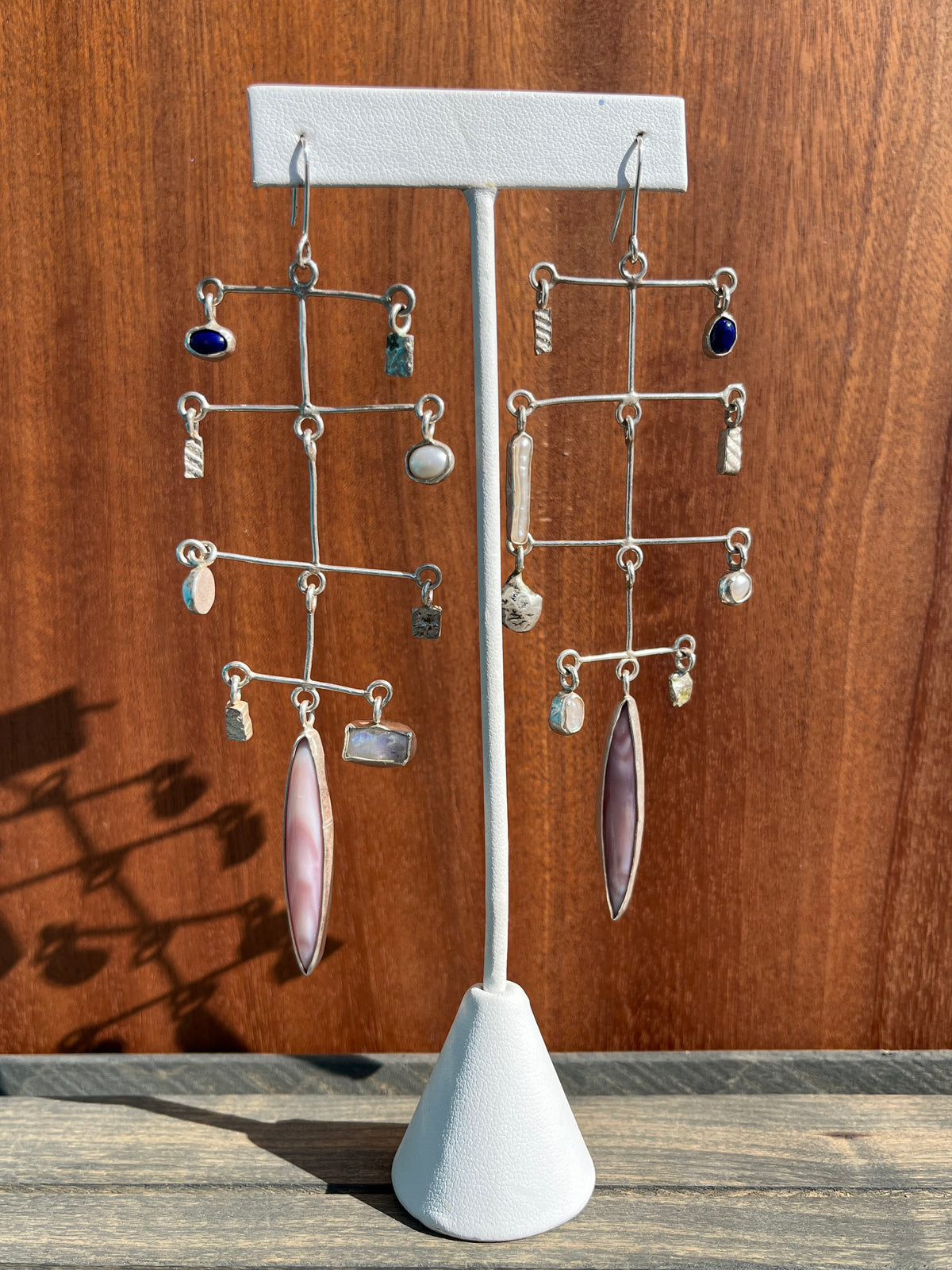 Cuttle Bone & Jade Dangle