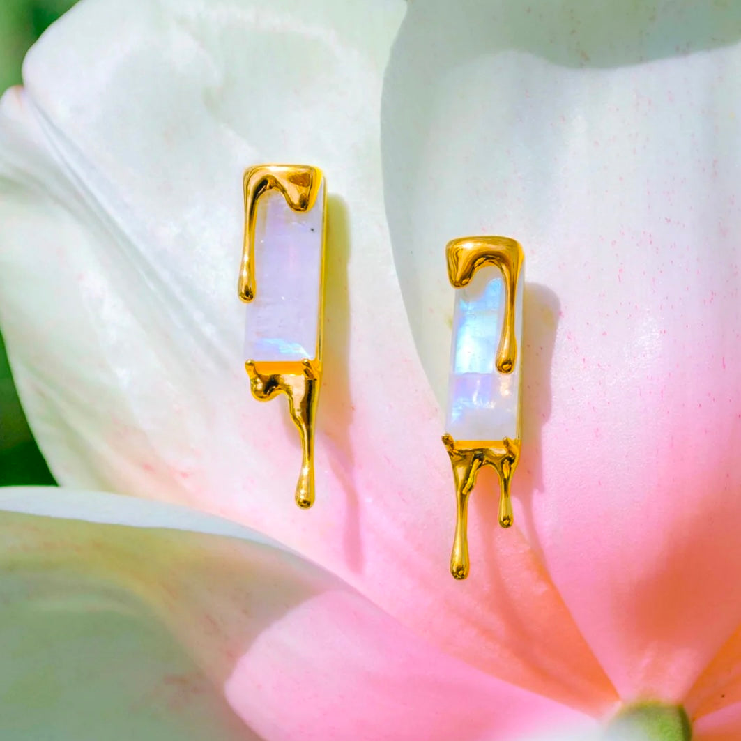 Dripping Gemstone Earring