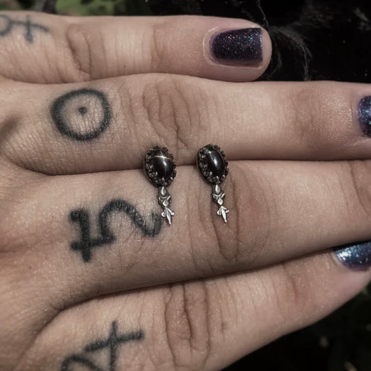 Black Star Diopside Phobia Studs