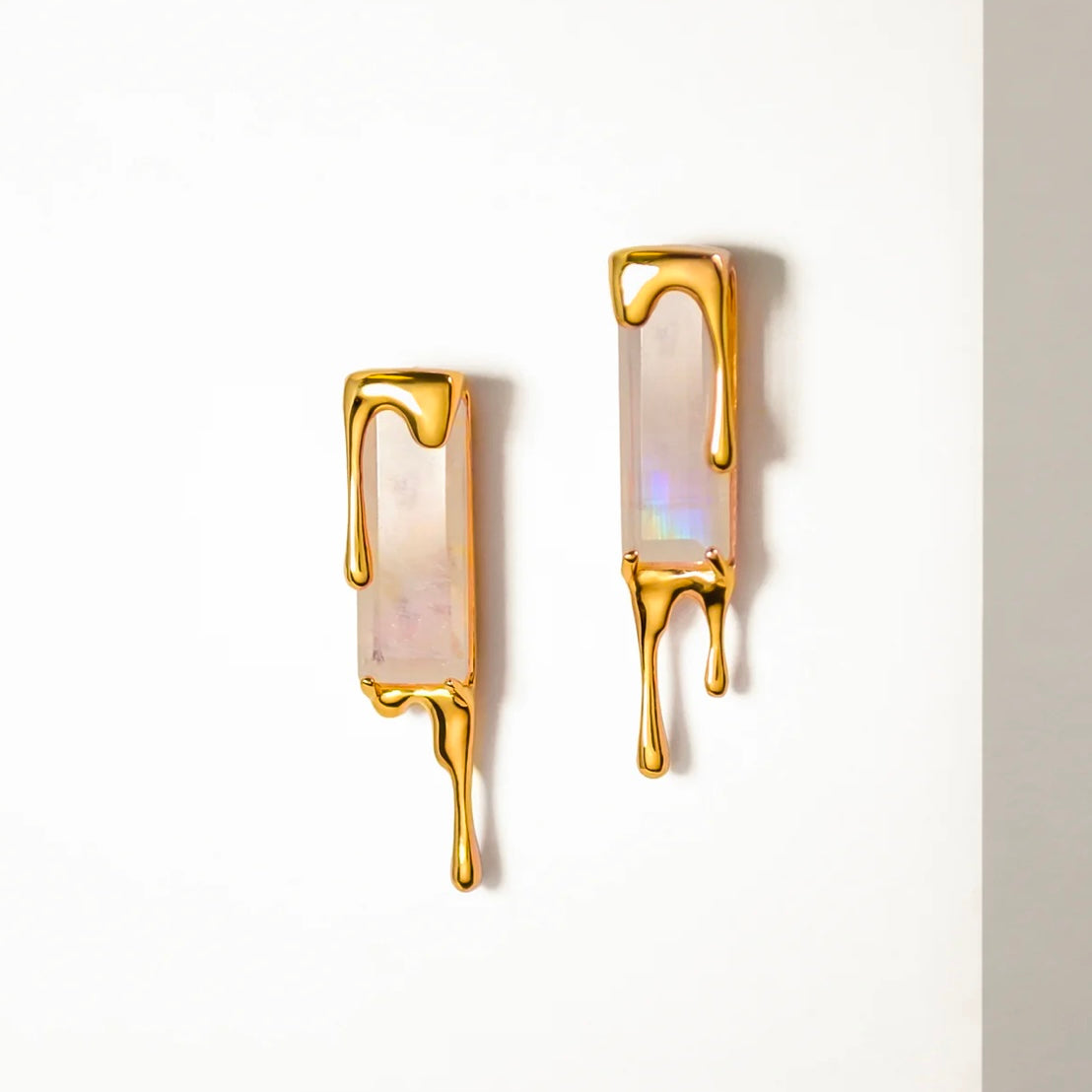 Dripping Gemstone Earring