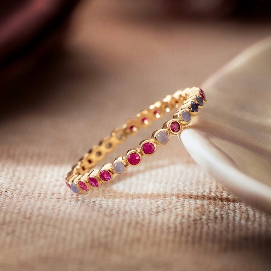 BATTERSEA: Ruby and Chalcedony Eternity Band